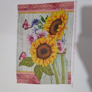 Floral Sunflower and Butterfly Garden Flag